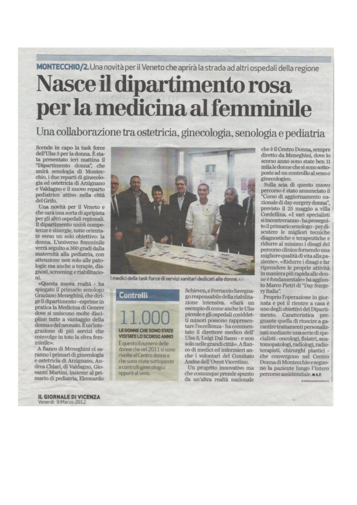 articolo Giornale di Vicenza 09-03-2012