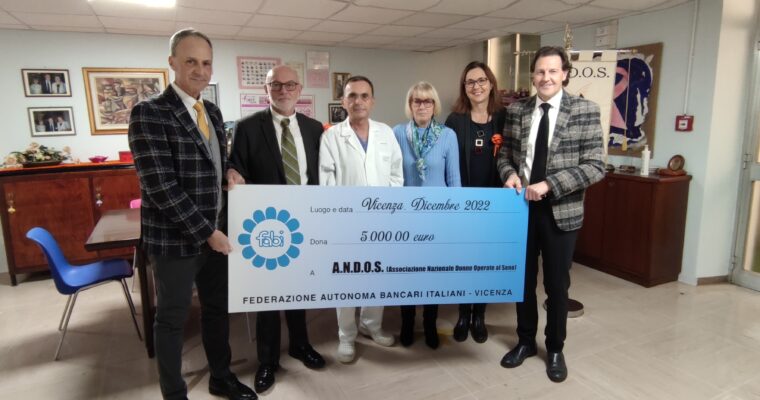 <strong>Fabi Vicenza devolve 5mila euro all’Andos Ovest Vicentino per un software di raccolta dati sul tumore della mammella</strong>